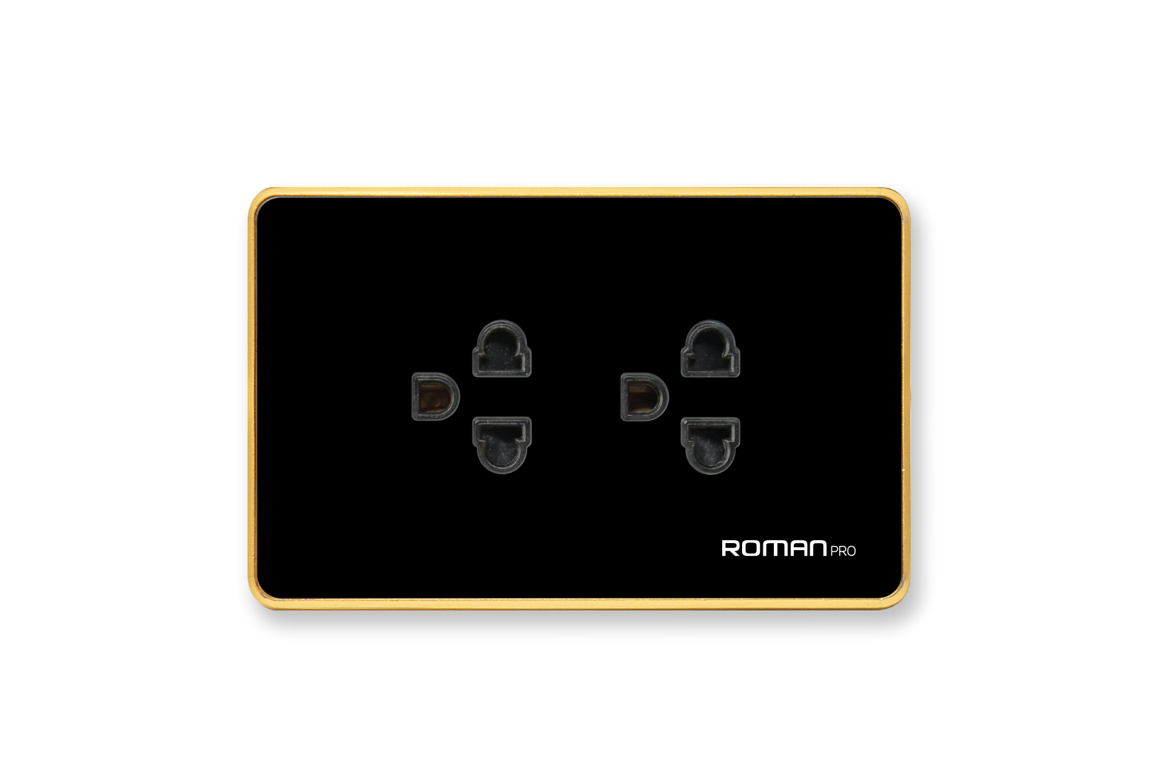 Ổ cắm đôi 3 chấu viền nhôm PES8023