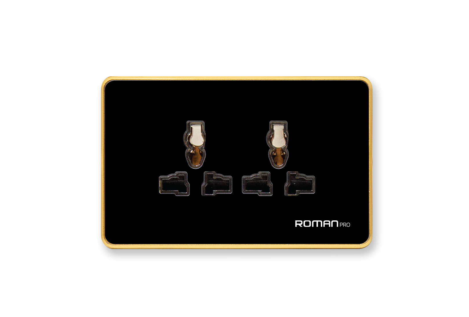 Ổ cắm đôi 3 chấu đa năng viền nhôm