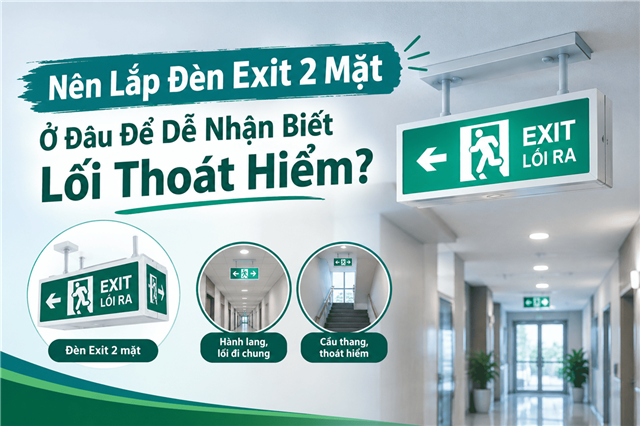 Nên Lắp Đèn Exit 2 Mặt Ở Đâu Để Dễ Nhận Biết Lối Thoát Hiểm?