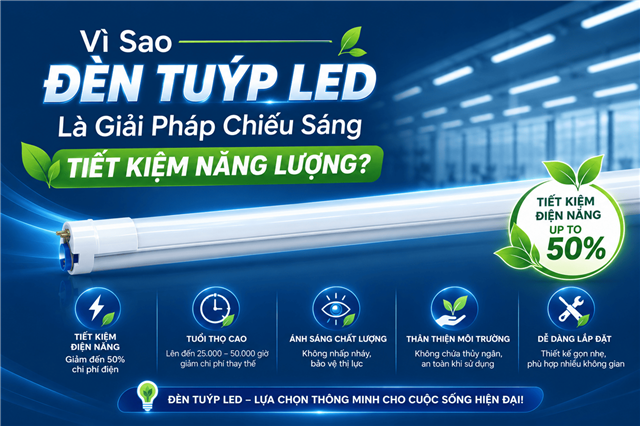 Vì Sao Đèn Tuýp Led Là Giải Pháp Chiếu Sáng Tiết Kiệm Năng Lượng? 