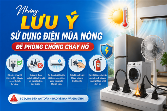 Những Lưu Ý Sử Dụng Điện Mùa Nóng Để Phòng Chống Cháy Nổ 