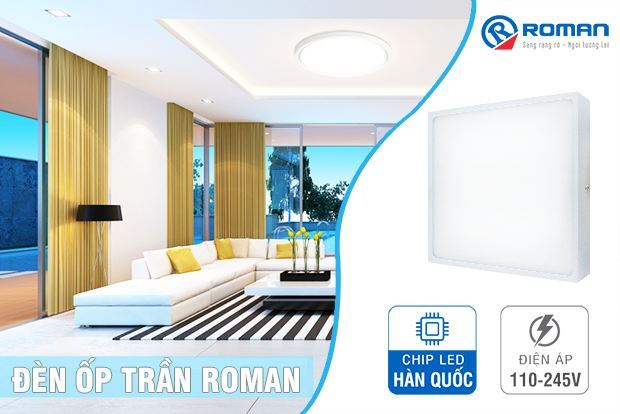 Sử dụng bóng đèn ốp trần Roman cho không gian sống hoàn hảo
