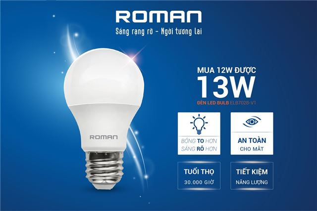 Mua 12W được 13W - Bóng đèn bulb led ELB7028/12W-V1