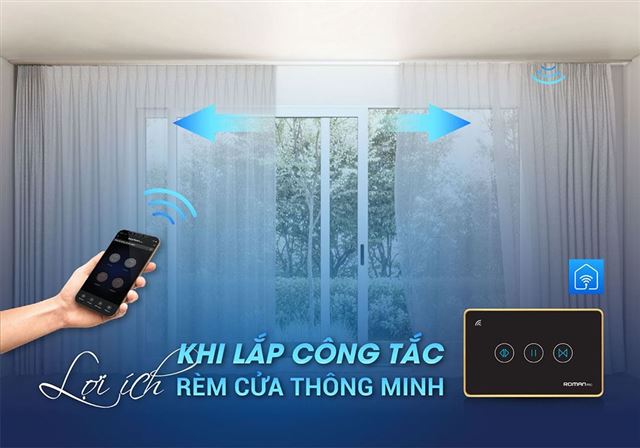 Lợi ích khi lắp công tắc rèm cửa thông minh 