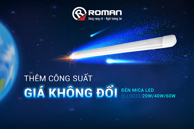 Đèn LED MICA tràn viền ELL9030W - Tăng công suất, giá không đổi