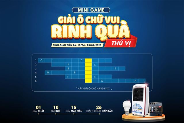 Minigame Giải ô chữ vui - Rinh quà thú vị