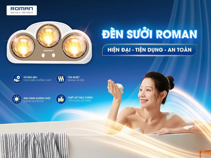 đèn sưởi nhà tắm roman