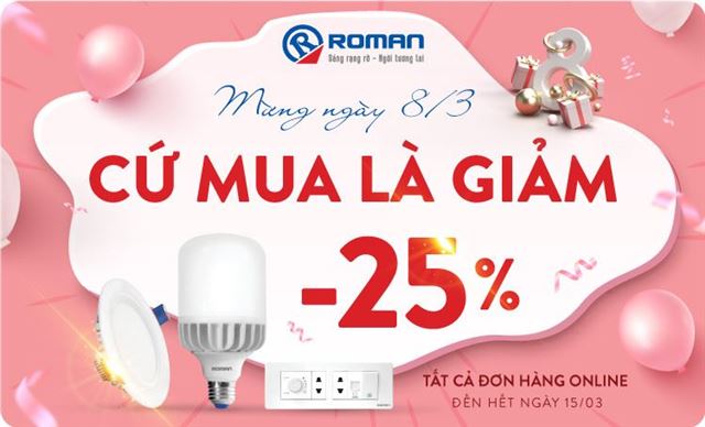 NHÂN DỊP 8/3 - GIẢM NGAY 25% MỌI ĐƠN HÀNG ONLINE