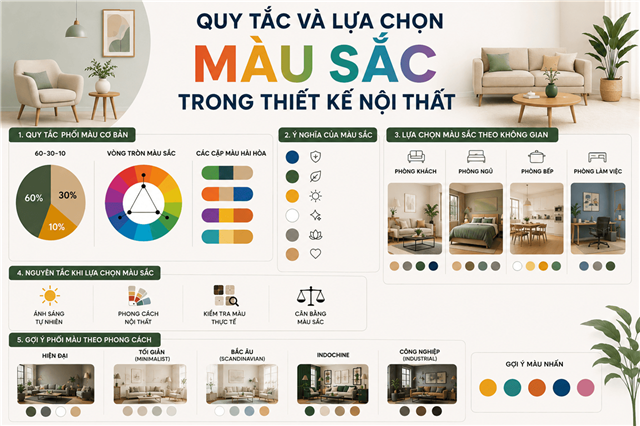 Quy Tắc Và Lựa Chọn Màu Sắc Trong Thiết Kế Nội Thất