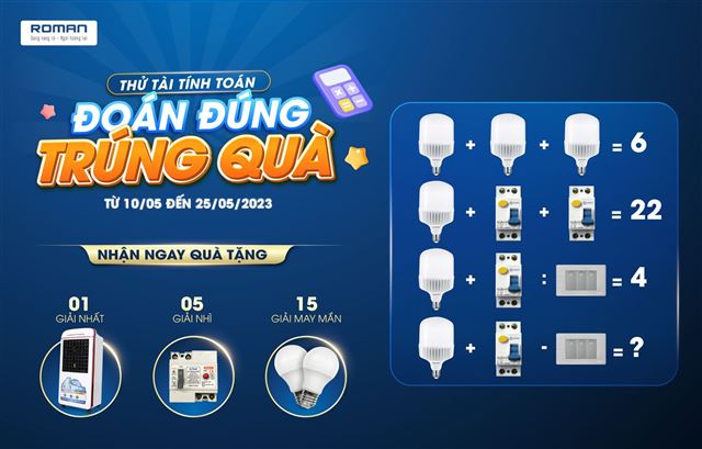 Minigame Thử tài tính toán - Đoán đúng trúng quà