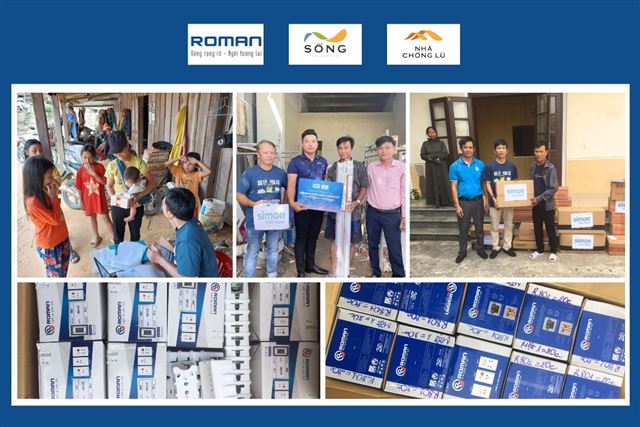 Thương hiệu Roman tài trợ thiết bị điện, chiếu sáng LED đến chương trình Nhà chống lũ