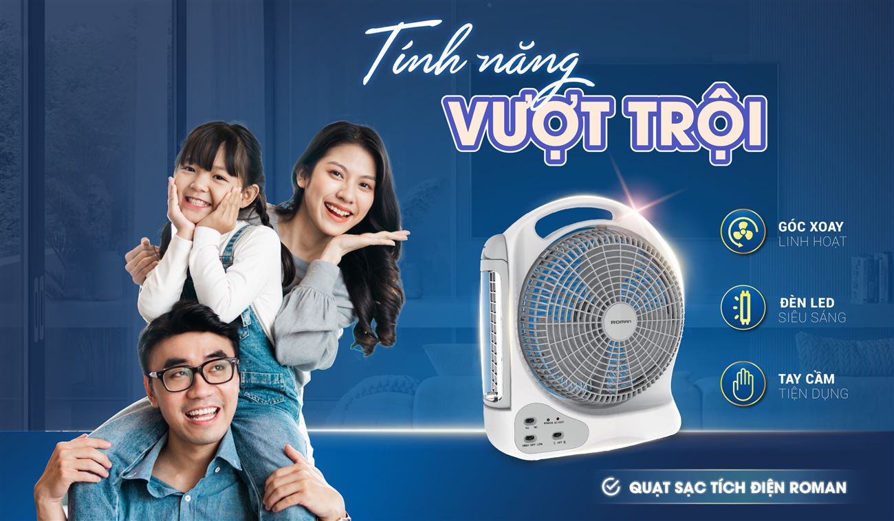 Quạt sạc tích điện: Giải pháp tiết kiệm năng lượng cho mùa hè nóng bức