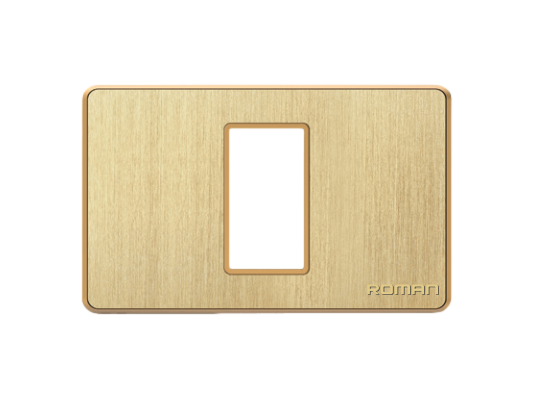 GA- Mặt 1 lỗ ngang xước màu sâm panh, khung viền vàng bóng GA01N-CV