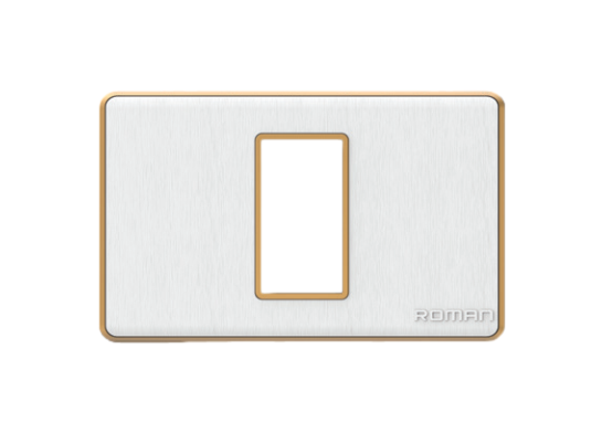 GA- Mặt 1 lỗ ngang trắng xước, khung viền vàng bóng GA01N-TV