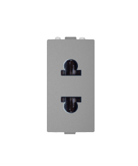 GA - Ổ cắm đơn hai chấu sơn màu ghi xám GA112-G