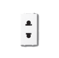 GA- Ổ cắm đơn hai chấu màu trắng GA112-T
