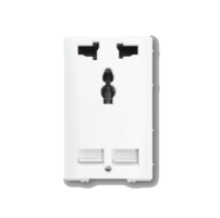 GA- Ổ đơn 3 chấu đa năng + ổ USB màu trắng GA113-T