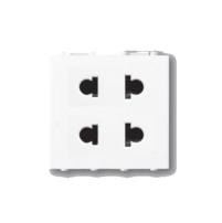 GA- Ổ cắm đôi hai chấu màu trắng GA122N-T