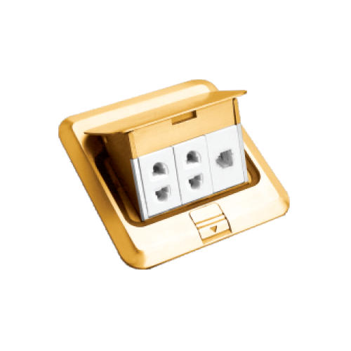 Ổ cắm âm sàn 2 ổ đơn + Hạt mạng