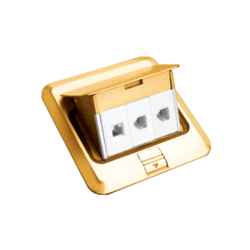 Ổ cắm âm sàn 2 hạt mạng + 1 Hạt điện thoại