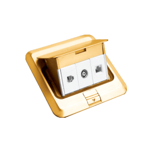 Ổ cắm âm sàn Hạt tivi + Hạt điện thoại + Hạt mạng